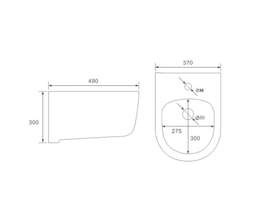 Биде Vincea Evo VB1-34S подвесное Белое