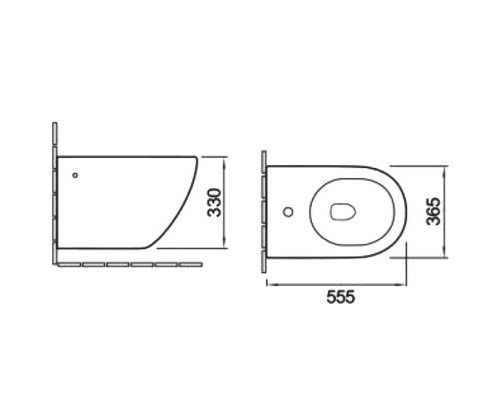 Биде SantiLine SL-5058MB подвесное Черное матовое