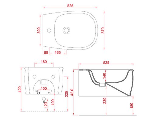 Биде Artceram Ateiler ATB001 01 00 подвесное Белое