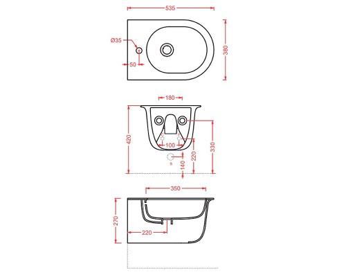 Биде Artceram Chic CHB001 01 00 подвесное Белое