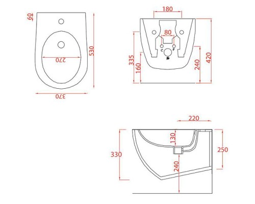 Биде Artceram File 2.0 FLB001 40 00 подвесное Tortora