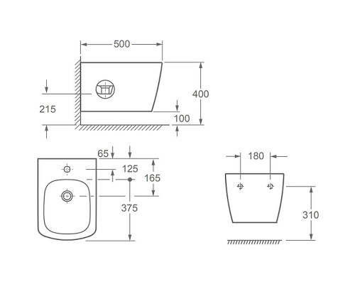 Биде Allen Brau Liberty 4.33005.20 подвесное Белое