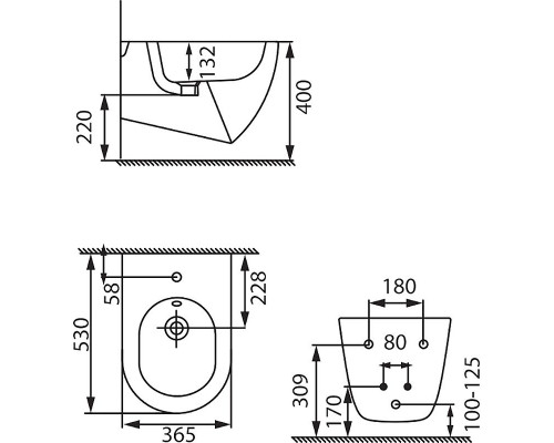 Биде Allen Brau Reality 4.32008.20 подвесное Белое