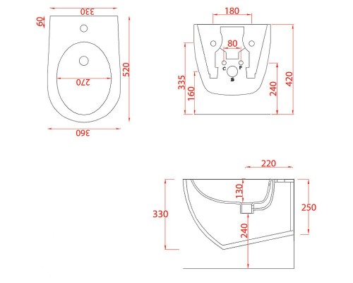 Биде Artceram File 2.0 FLB001 01 30 подвесное Белое
