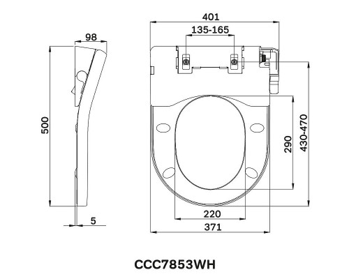 Крышка-биде AM.PM Clean Care CCC7853WH с микролифтом