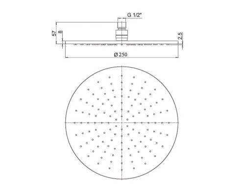Верхний душ Paini 50PZ759TT25 Черный матовый