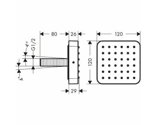 Душевая форсунка Axor Citterio E 36822000 Хром
