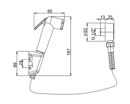 Гигиенический душ Paini Forza 53CR174KITABS Хром