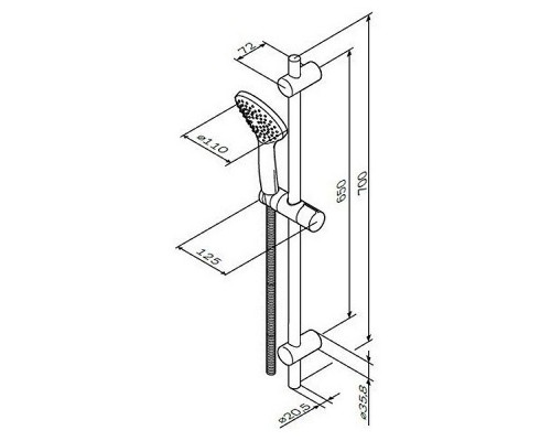 Душевой гарнитур AM.PM Gem F0190000 Хром