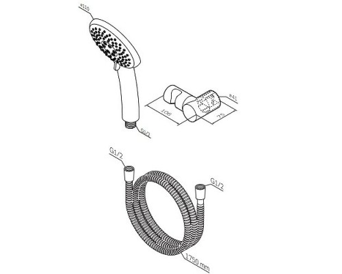 Душевой гарнитур AM.PM Like F0118000 Хром