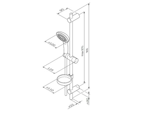 Душевой гарнитур AM.PM Spirit V2.0 F0170A000 Хром