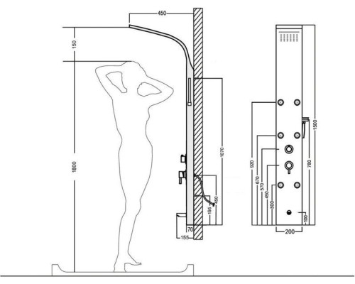 Душевая панель Aquanet Galaxy Matt AP40-02 237437 Хром матовый