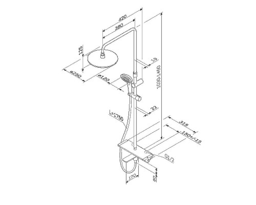 Душевая система AM.PM Spirit V2.0 F0770A500 с термостатом Хром