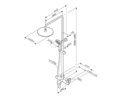 Душевая система AM.PM Spirit V2.0 F0770A510 с термостатом Хром