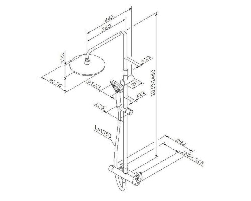 Душевая система AM.PM Gem F0790410 с термостатом Хром