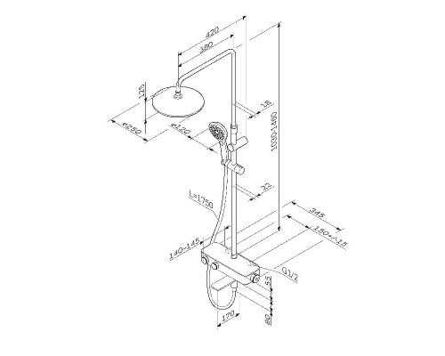 Душевая система AM.PM Inspire 2.0 F0750A500 с термостатом Хром