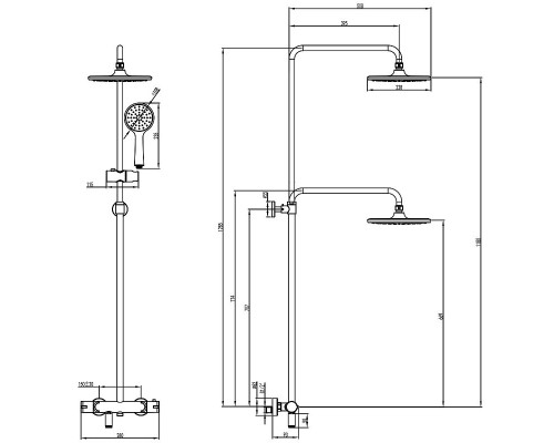 Душевая система Lemark Tropic LM7010C с термостатом Хром