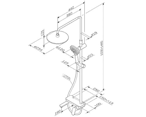 Душевая система AM.PM Like F0780700 Хром