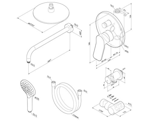 Душевая система AM.PM X-Joy FB85A1RH20 Хром
