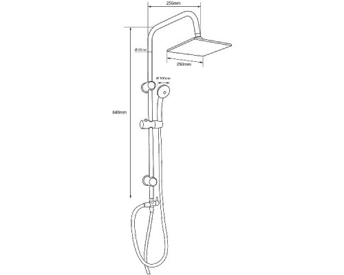 Душевая система Aquanet Passion S AF300-70-S-B 261837 Черная матовая