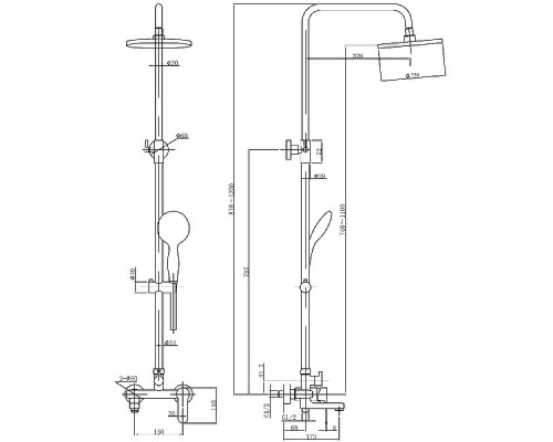 Душевая система Aquanet Passion R3 AF300-72-R-B 261838 Черная матовая