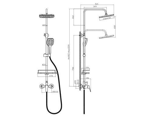Душевая система Rossinka RS29-45 Хром