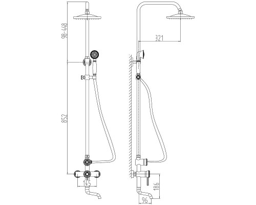 Душевая система Milacio Soria MC.102.1SL Серебро