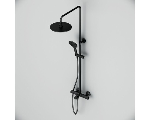 Душевая система AM.PM Like F0780522 с термостатом Черная матовая