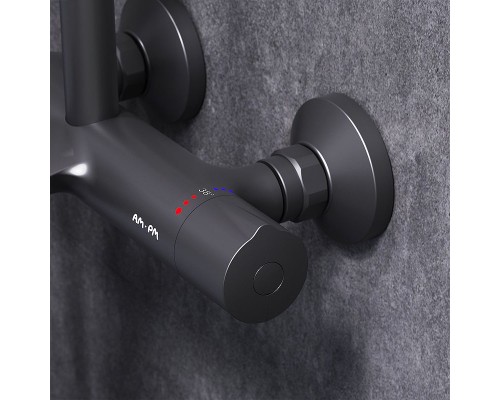 Душевая система AM.PM Like F0780522 с термостатом Черная матовая