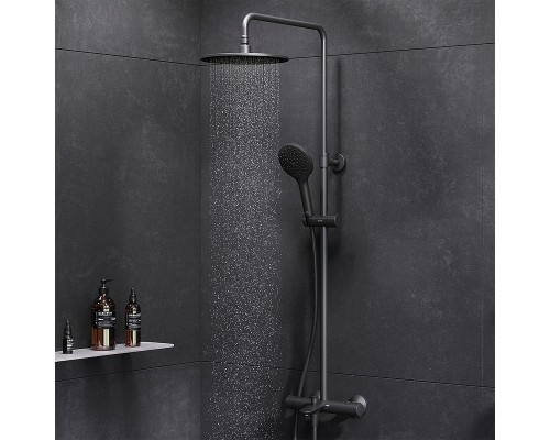 Душевая система AM.PM Like F0780522 с термостатом Черная матовая