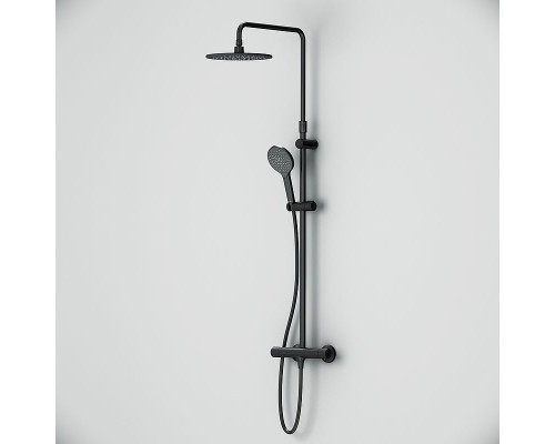 Душевая система AM.PM Like F0780422 с термостатом Черная матовая