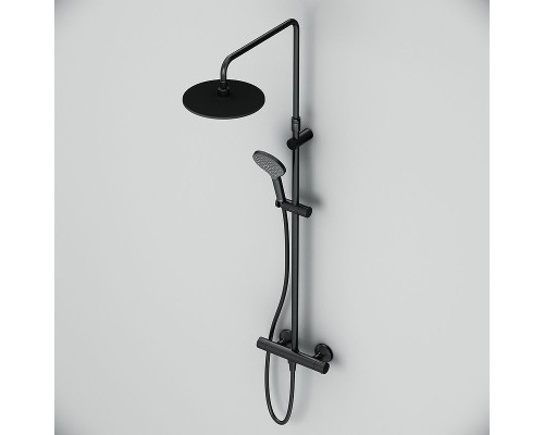 Душевая система AM.PM Like F0780422 с термостатом Черная матовая