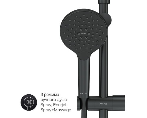 Душевая система AM.PM Like F0780722 Черная матовая