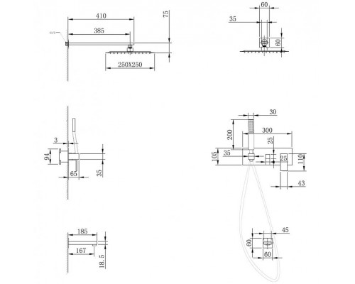 Душевая система Abber Daheim AF8217G Золото матовое