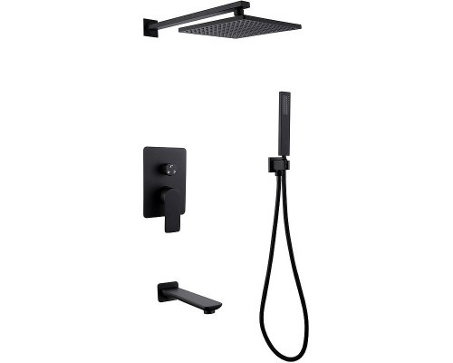 Душевая система Abber Weiss Insel AF8017B Черная матовая