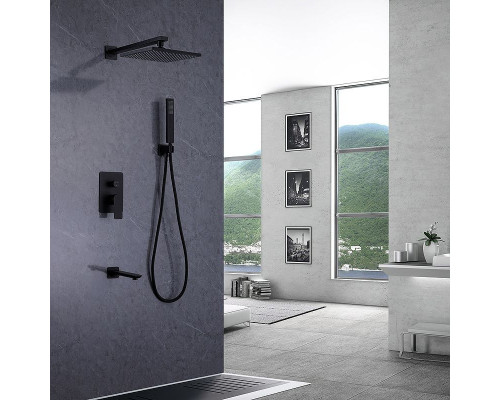 Душевая система Abber Weiss Insel AF8017B Черная матовая