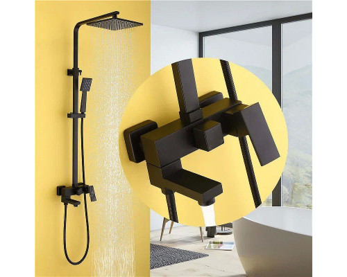 Душевая система Abber Daheim AF8216B Черная матовая