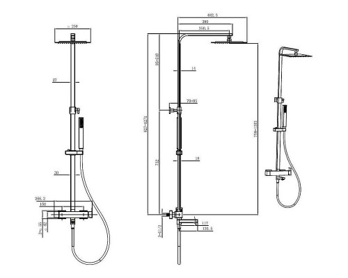Душевая система Allen Brau Infinity 5.21029-31 Черная матовая
