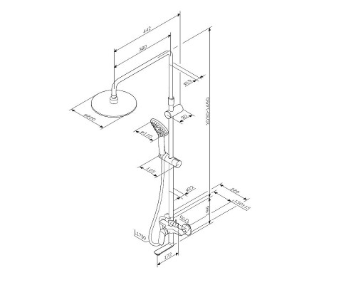 Душевая система AM.PM Sunny F0785C922 Черная матовая