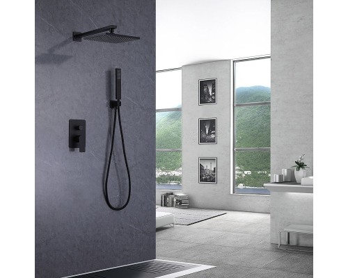 Душевая система Abber Weiss Insel AF8018B Черная матовая