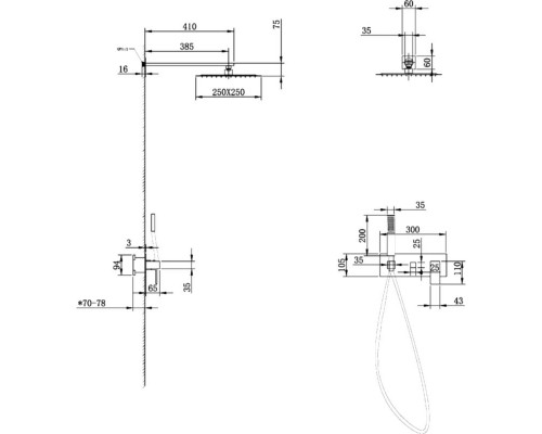 Душевая система Abber Daheim AF8218 Хром
