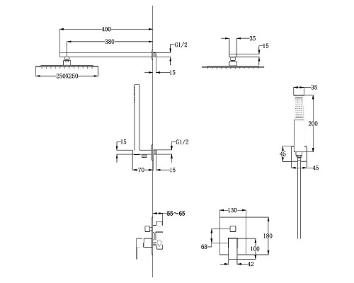 Душевая система Abber Daheim AF8219 Хром