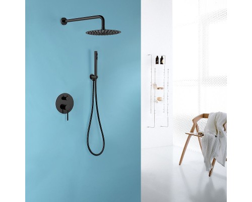 Душевая система Abber Emotion AF8818B Черная матовая