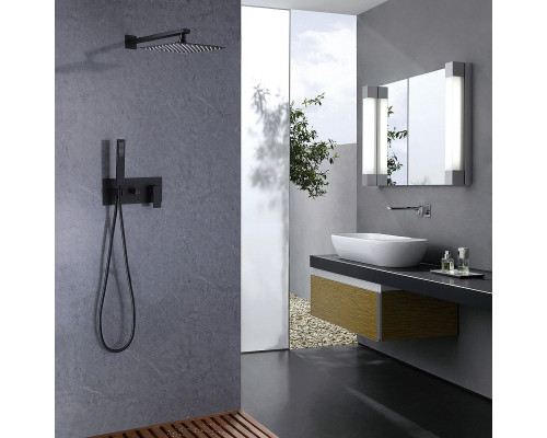 Душевая система Abber Daheim AF8218B Черная матовая