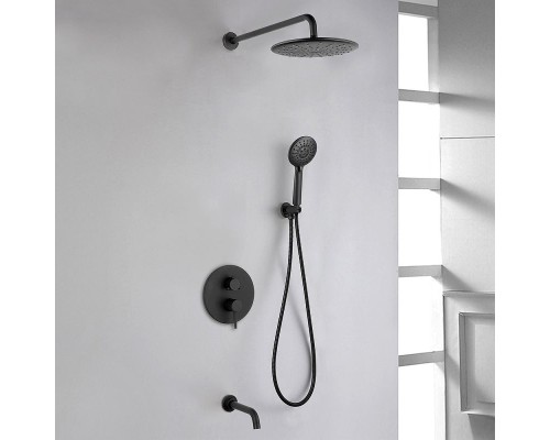 Душевая система Abber Wasser Kreis AF8117B Черная матовая