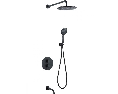 Душевая система Abber Wasser Kreis AF8117B Черная матовая