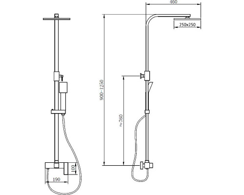 Душевая система Abber Daheim AF8220 Хром