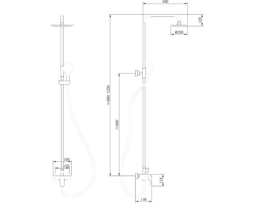 Душевая система Abber Weiss Insel AF8020W Белая Хром