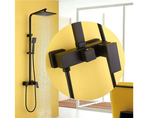 Душевая система Abber Daheim AF8220B Черная матовая