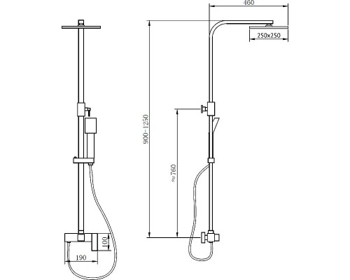 Душевая система Abber Daheim AF8220G Золото матовое